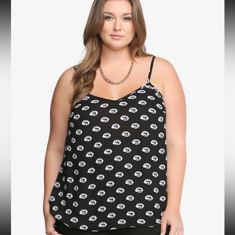 Torrid Lips Print Georgette Tank Top
